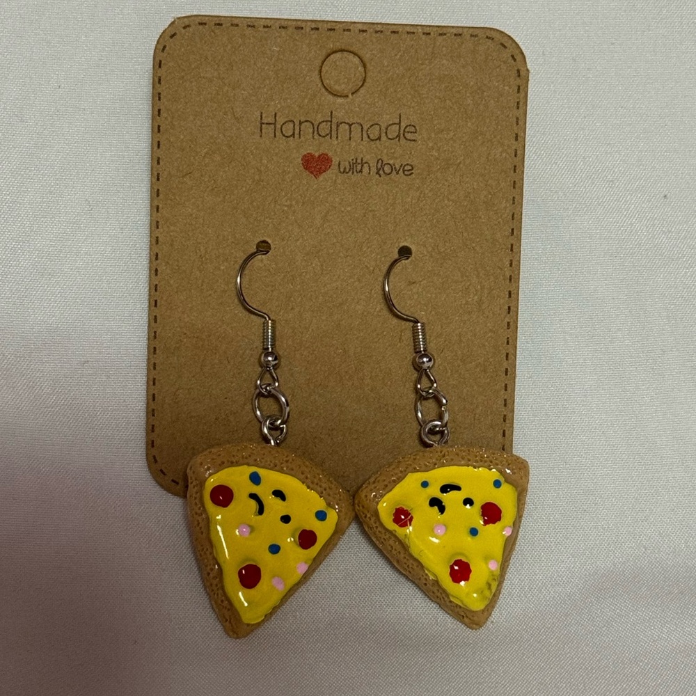Handmade Pizza Slice Earrings